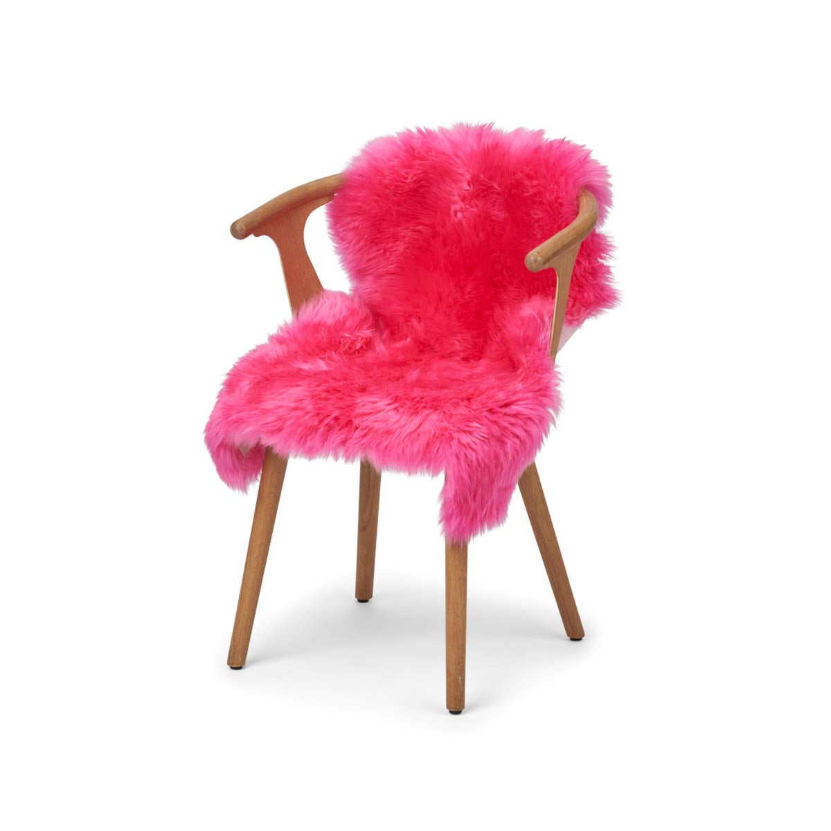Merinolampaannahka värjätty | Uusi-Seelanti | Pitkä villa | n. 90x60 cm Fuksia