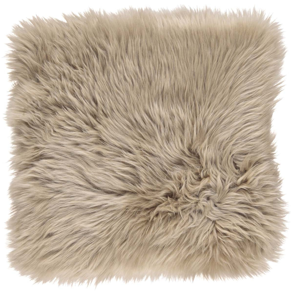 Pitkä Villa Lampaannahka Istuinpäällinen | Täytteellä | 37x37 cm Taupe