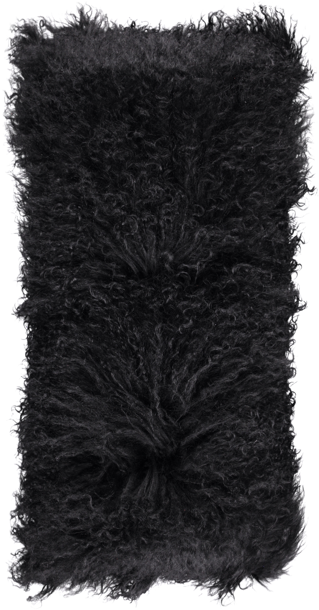 Mongolialainen kiharakarvainen tyyny | 28x56 cm Musta