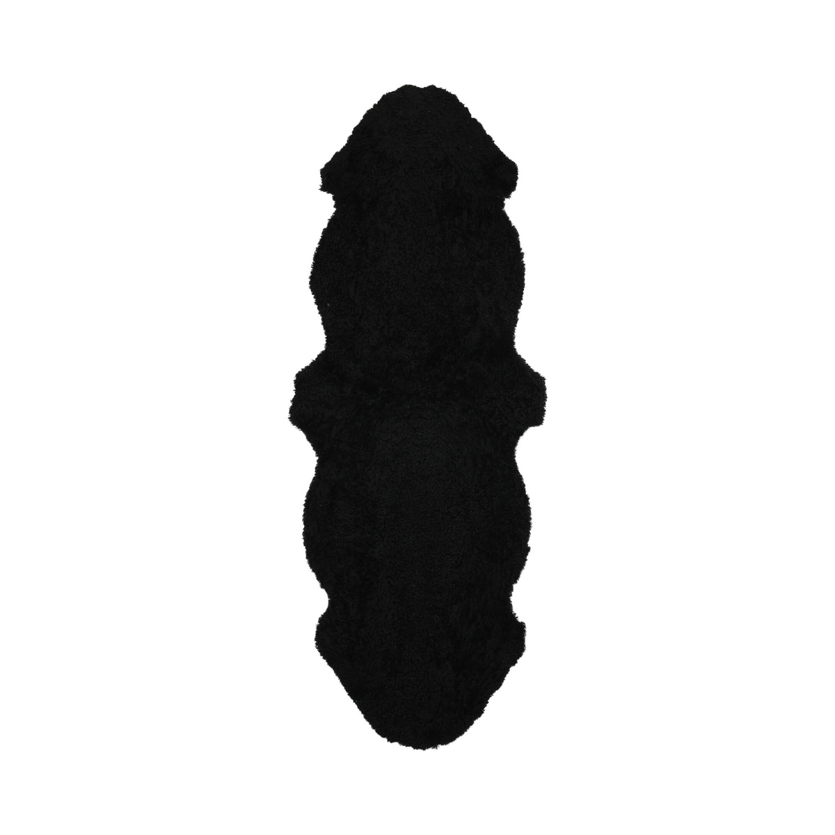 Kaksinkertainen lampaannahka | Lyhyt villa | Uusi-Seelanti | 160x60 cm Musta