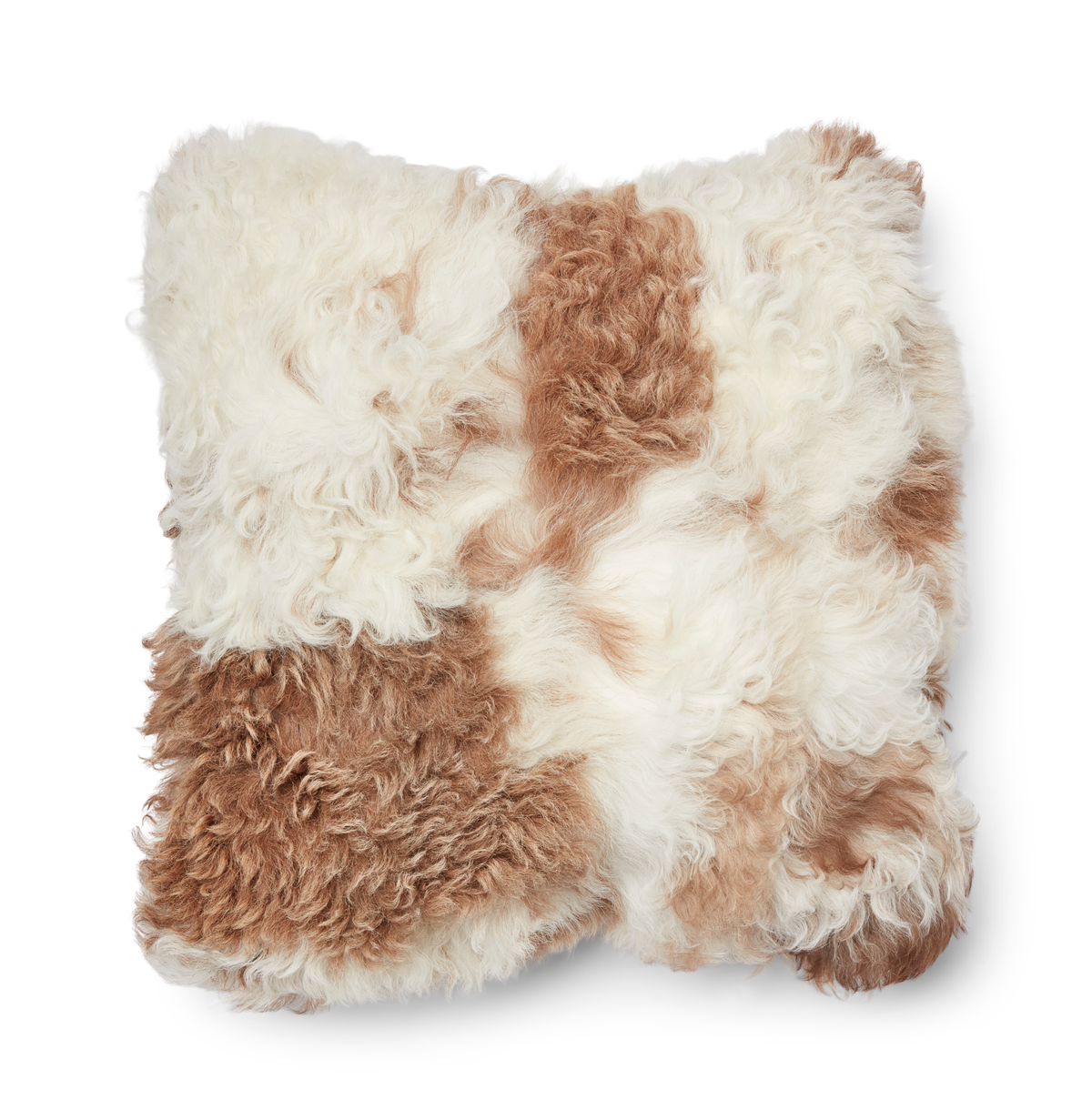 Tigrado-karitsannahkatyyny | Kaksipuolinen Ruskea/Beige mix / 60x60 cm