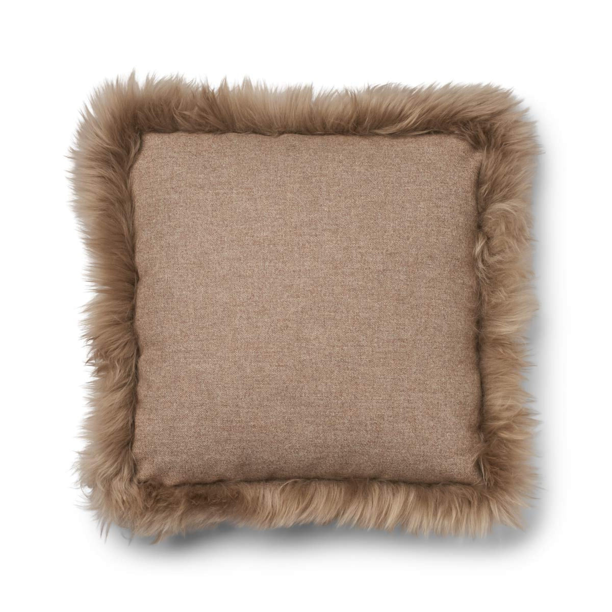 Villatyyny | Pitkä villa -reunus | 52x52 cm | 34x52 cm Beige/Taupe / 52x52 cm