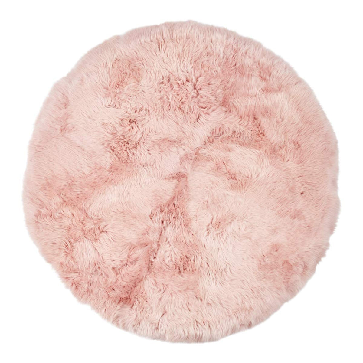 Pitkä Villa Lampaannahka Design Matto | Ø140 cm Rosa