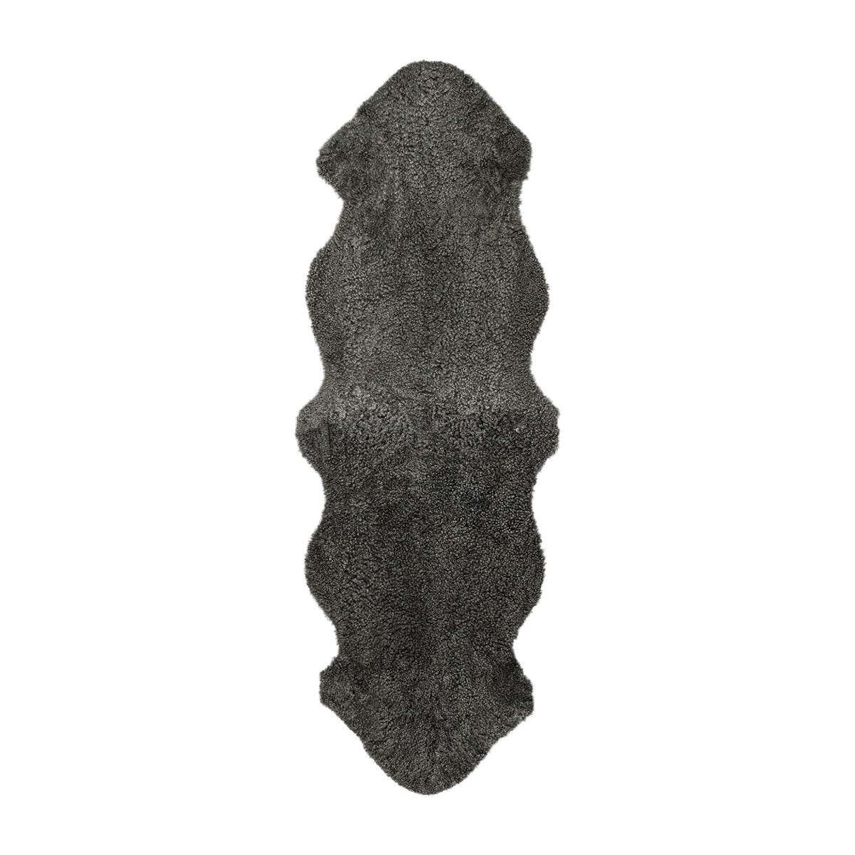 Premium | Kaksinkertainen uusiseelantilainen lampaannahka | Lyhyt kiharavillainen | 180 cm Grafiitti