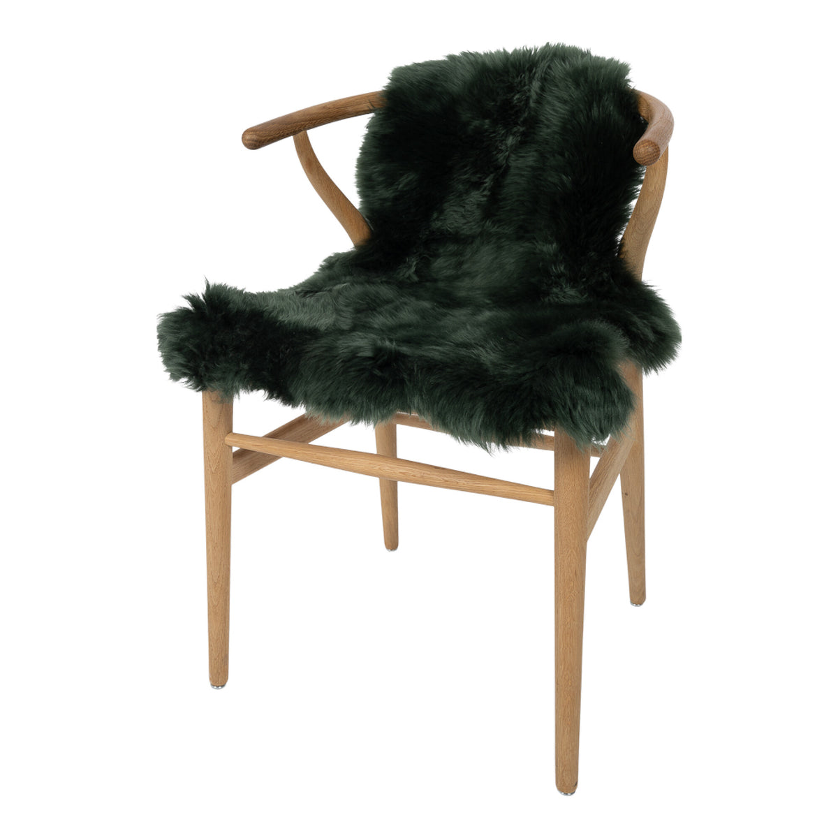 Merinolampaannahka värjätty | Uusi-Seelanti | Pitkä villa | n. 90x60 cm Pensasvihreä (Sypressinsävyinen) sarja