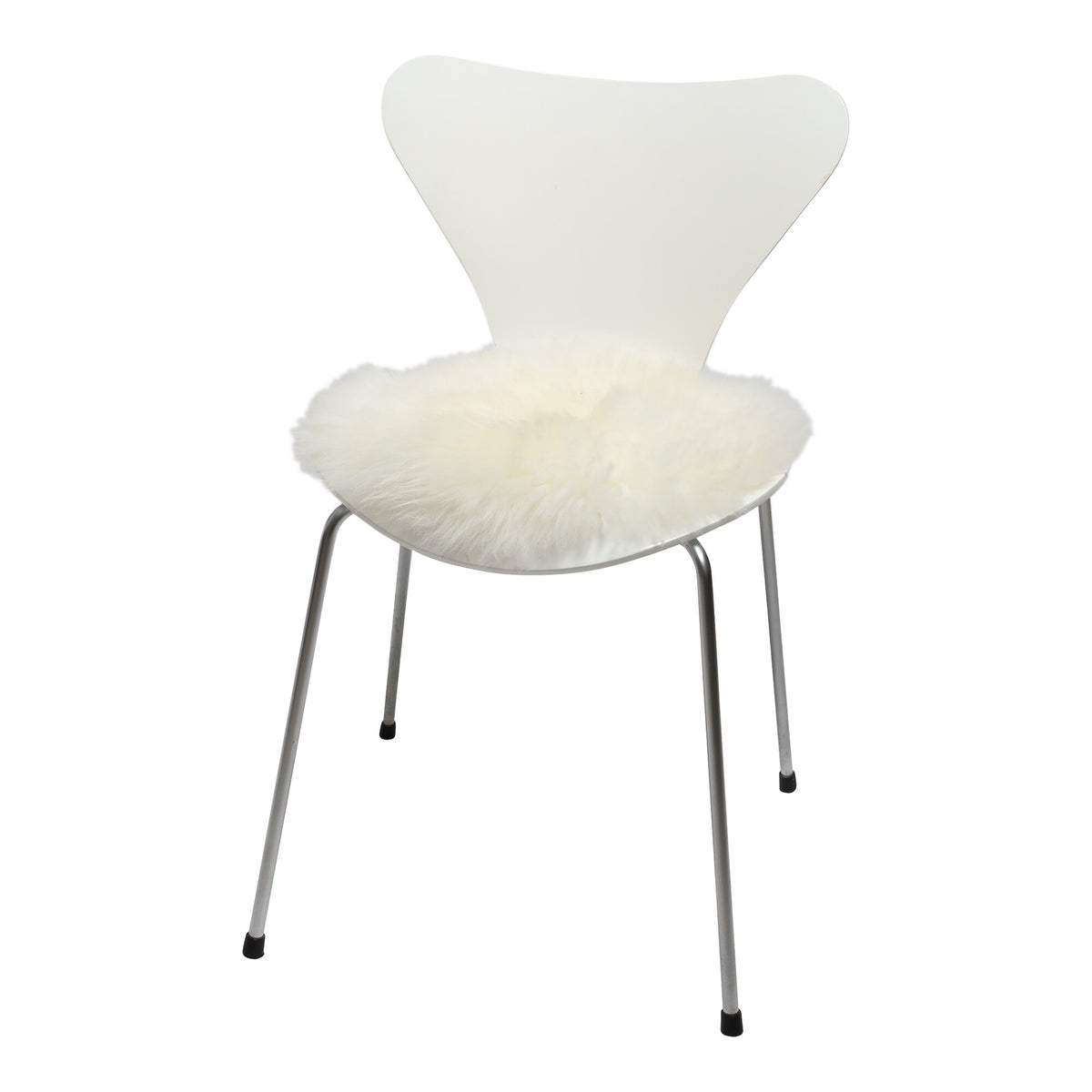 Pitkän villan lampaannahkainen istuinpäällinen, 2 kpl | Ø35 cm Norsunluu