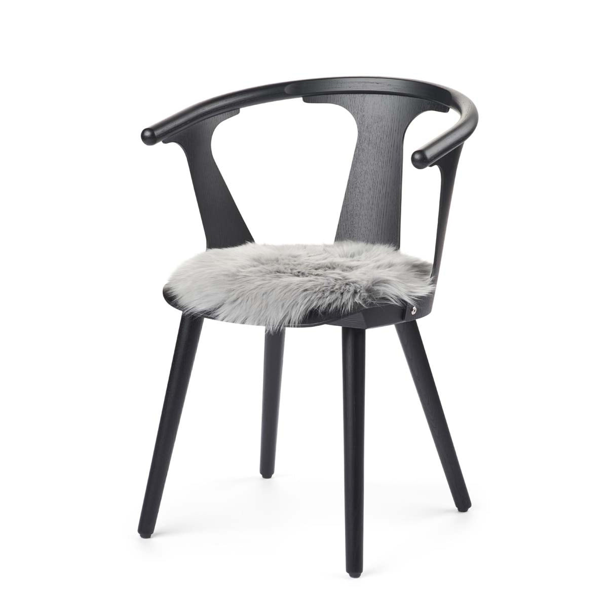 Pitkä Villa Lampaannahka Istuinpäällinen | Ø38 cm Vaaleanharmaa