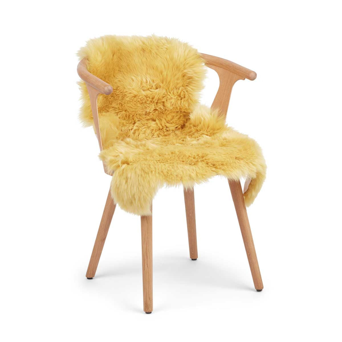 Uusiseelantilainen Lampaannahka | Pitkä Villa | Värjätty | 90 cm Korallikeltainen