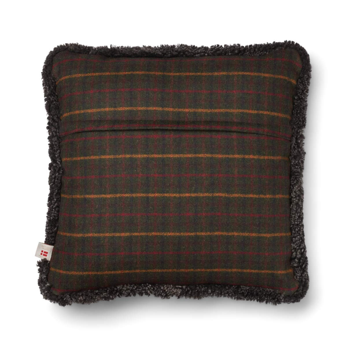 Villatyyny | Kaksipuolinen | Lyhyt villa -reunus | 52x52 cm | 34x52 cm Kilberry Fir-tummavihreä/Cappuccino / 52x52 cm