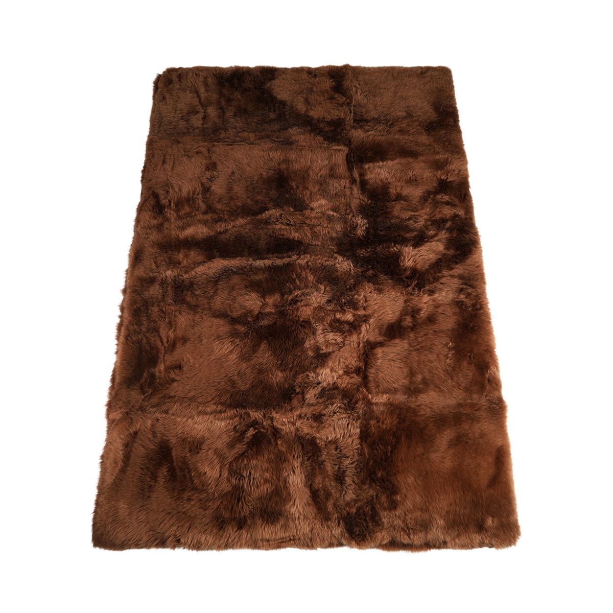 Pitkän villan lampaannahkamatto – Design Tupakkaruskea / 120x180 cm
