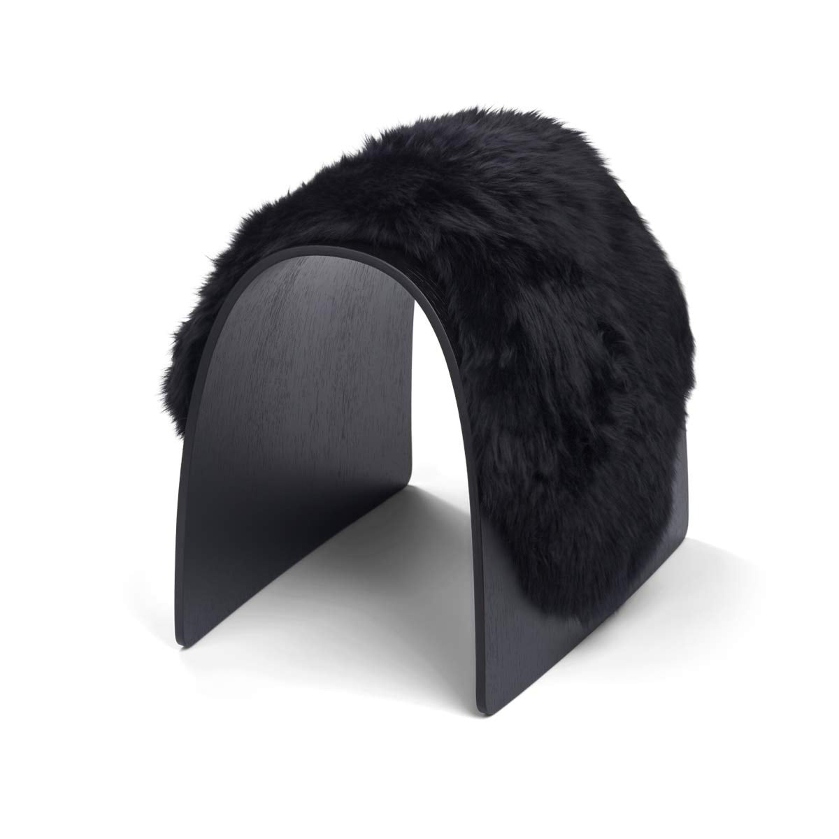 Sheep Stool -päällinen | Pitkä villa Musta / 90x35 cm