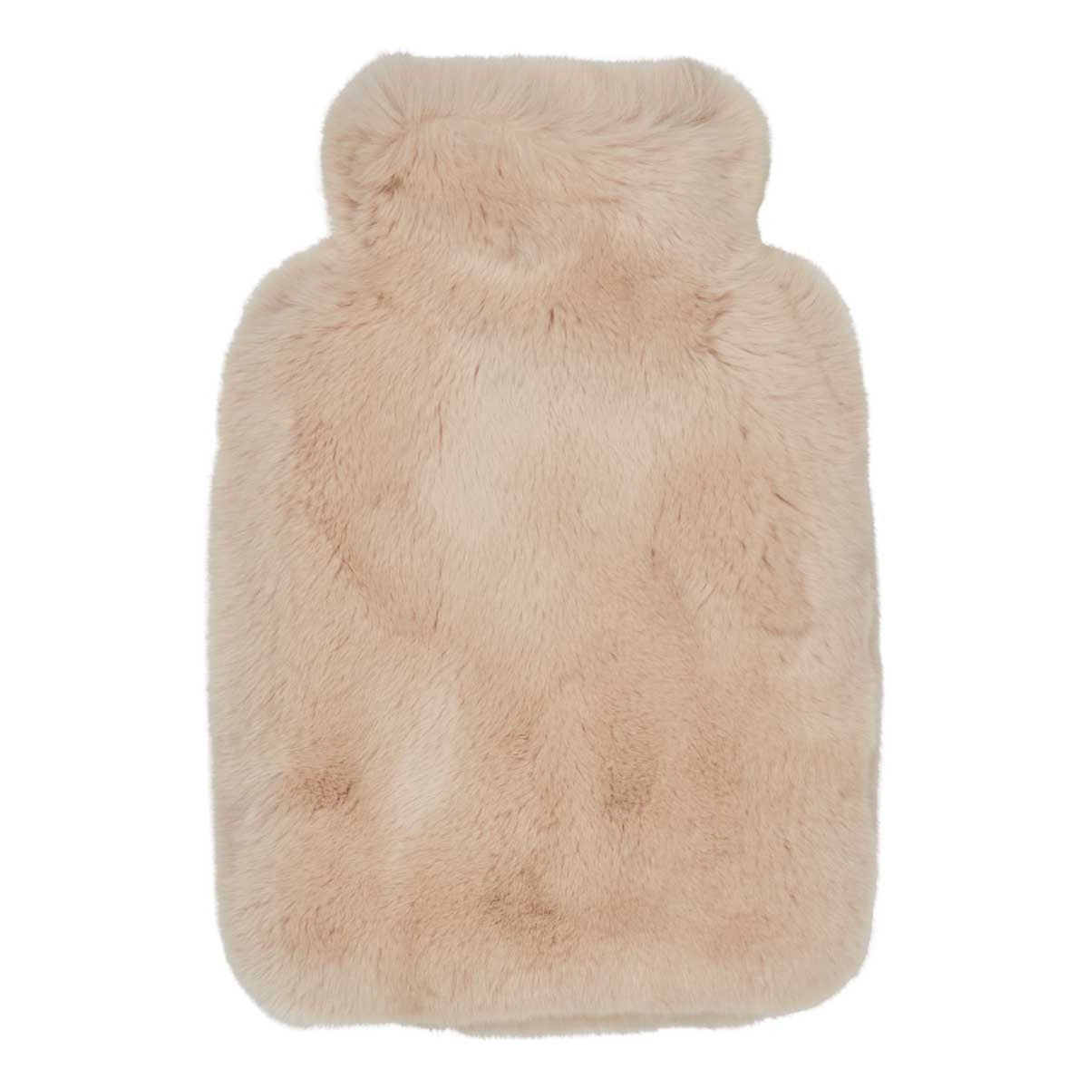 Kuumavesipullo kaniiniturkiksella Beige