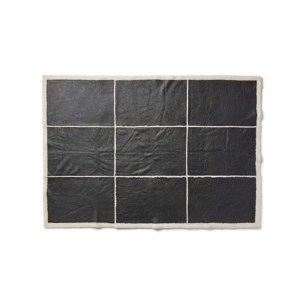 Addison-viltti | Double Face lampaannahka | Lyhyt villa Musta/Valkoinen / 140x200 cm