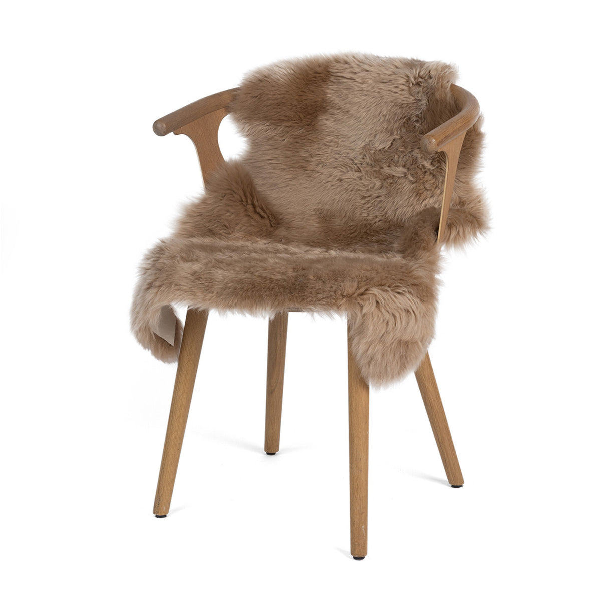 Merinolampaannahka värjätty | Uusi-Seelanti | Pitkä villa | n. 90x60 cm Sand Taupe