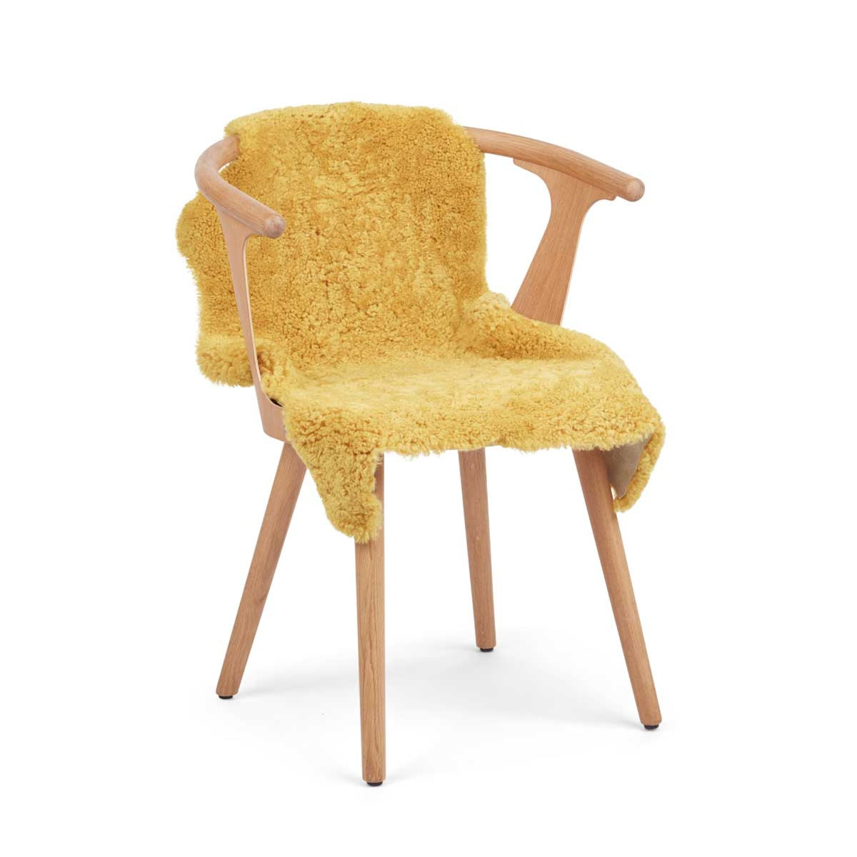 Uusiseelantilainen Lampaannahka | Lyhyt Villa | Värjätty | 90 cm Korallikeltainen
