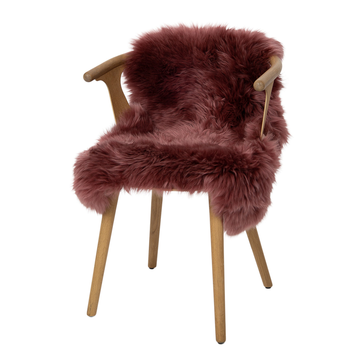 Uusiseelantilainen lampaannahka | Pitkä villa | 100 cm Vanha roosa