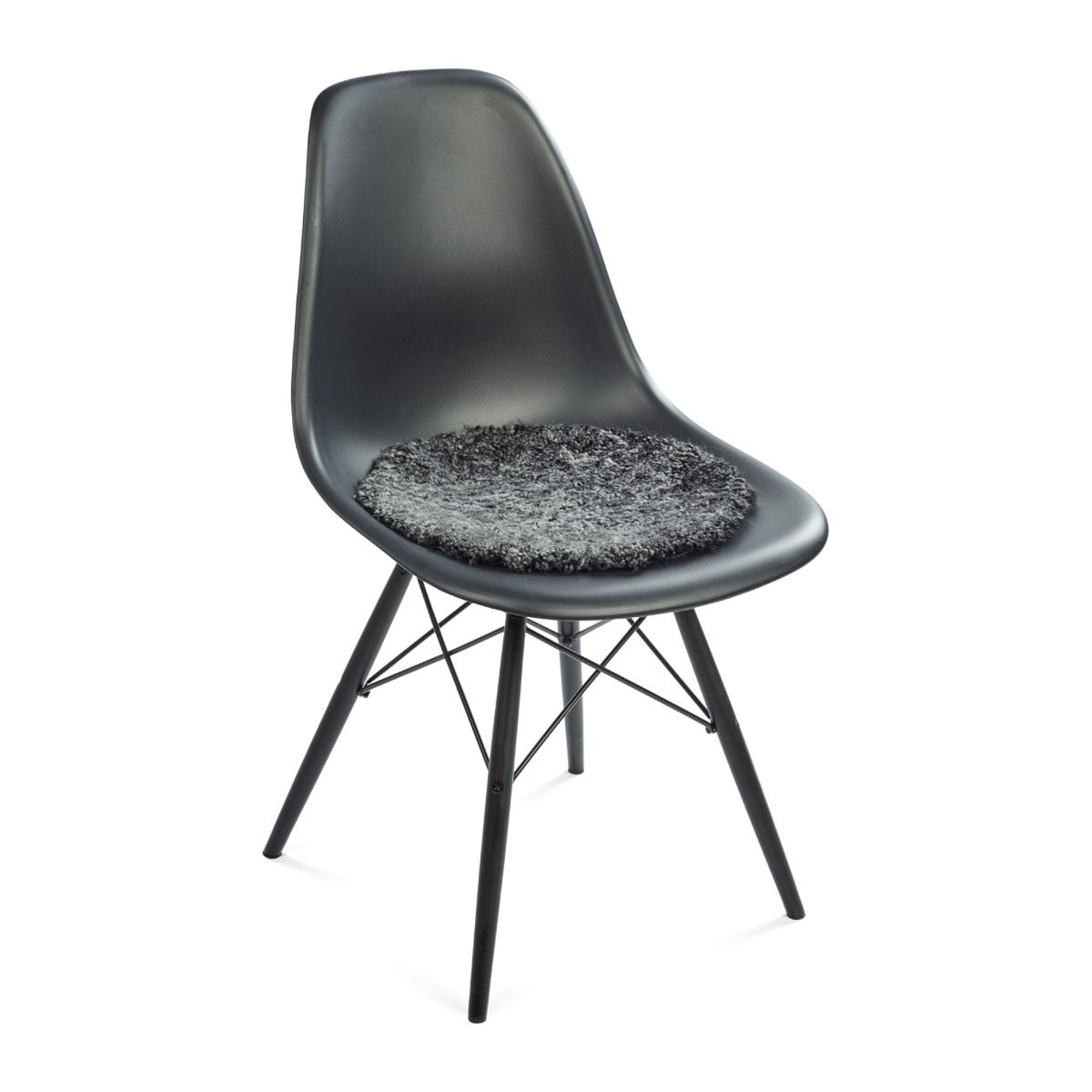 Premium Lyhyt Villa Kihara Lampaannahka Istuinpäällinen | Ø38 cm Antrasiitti