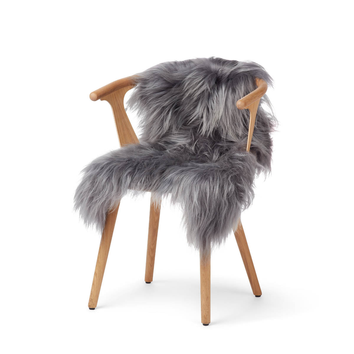 Islantilainen Lampaannahka | Luonnonvärit | Pitkä Villa | 90 cm Grey Brisa