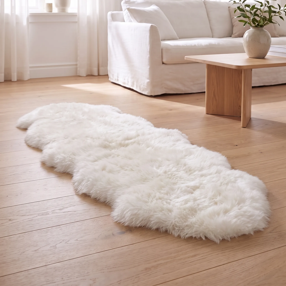 Merino-lampaannahka, kaksinkertainen | Pitkä villa | 170x60 cm