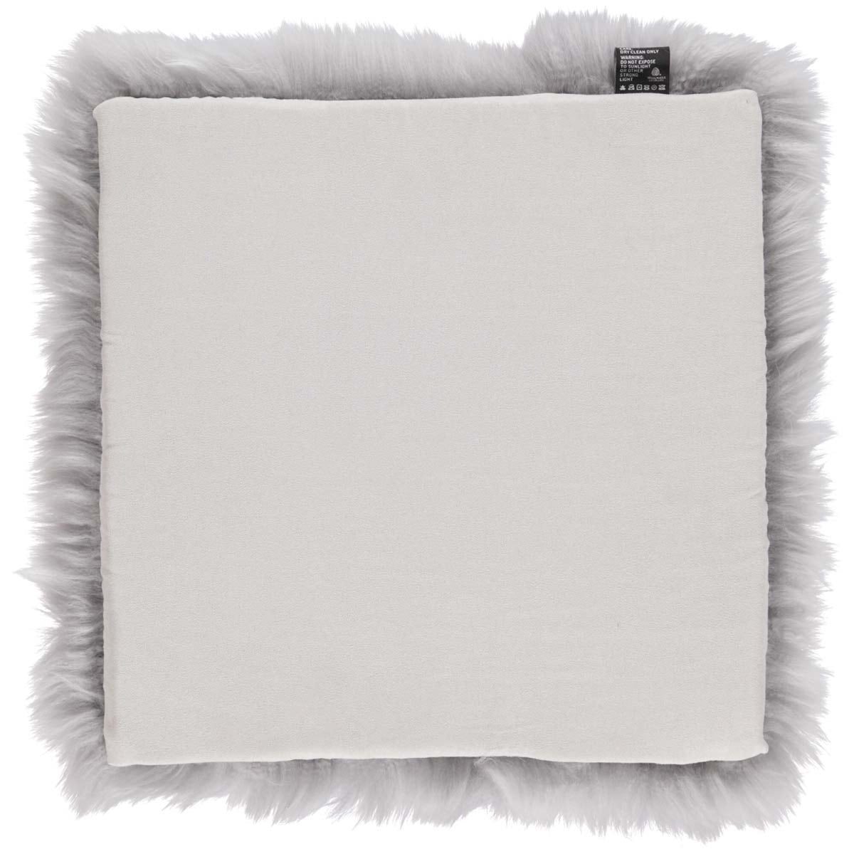 Pitkä Villa Lampaannahka Istuinpäällinen | Täytteellä | 37x37 cm Vaaleanharmaa