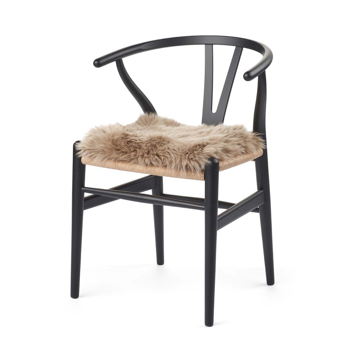 Pitkä Villa Lampaannahka Istuinpäällinen | Täytteellä | 37x37 cm Taupe